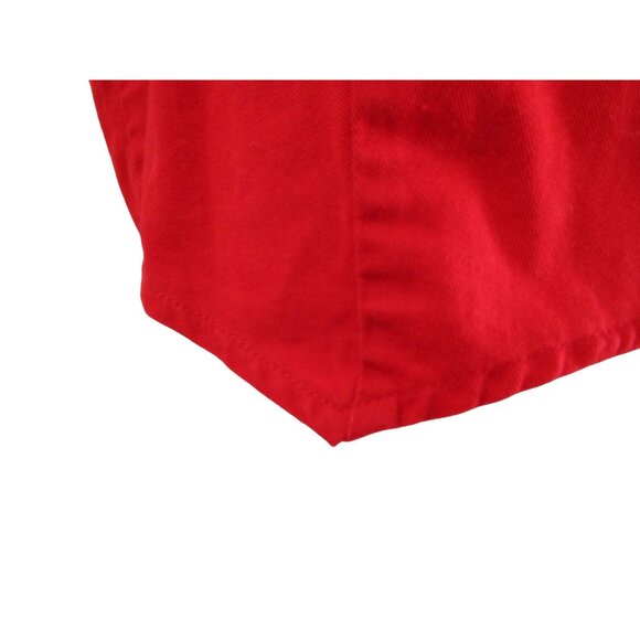 Vintage Banjo Red Heart Cut Out Buttons Crop Top Lace Accent USA Made Ladies M - Picture 12 of 16